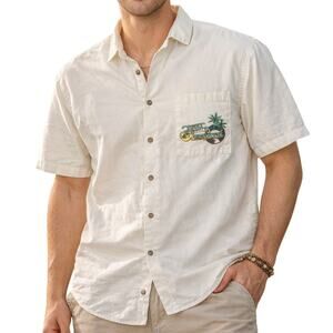 Jimmy Buffett Shirt Men’s Large Caribbean Soul Button Down Tropical Parrot